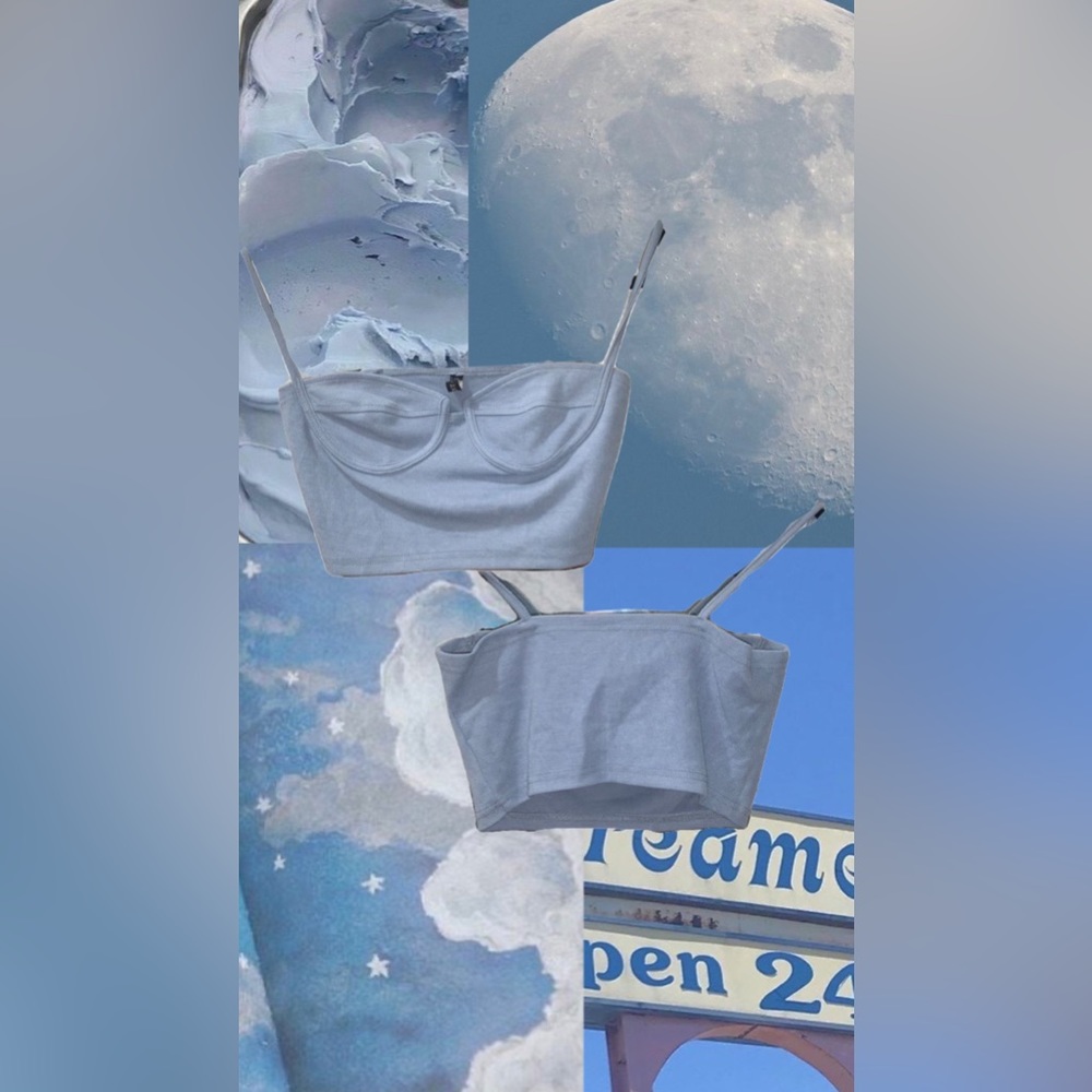 BLUE LOOSE CUPPED TANK TOP: SMALL- ZAFUL
